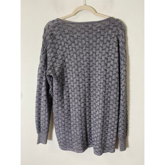 Mel & Lisa Silver Metallic Sweater Sz L - Picture 2 of 3